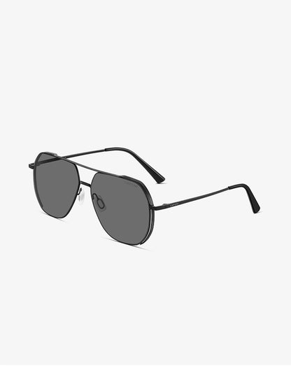 CAPONI Aviator Polarized Men Sunglasses Classic Double Bridge Designer Outdoor Sun Glasses Anti Glare UV400 Silver Shade CP35707