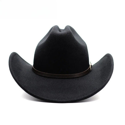 Vintage Western Cowboy Hat For Men's Gentleman Lady Jazz Cowgirl With Leather Wide Brim Cloche Church Sombrero Hombre Caps