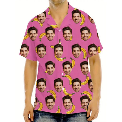 Hip Hop Beer Party Personality Custom Photo Shirt Unisex Leisure Funny Banana Pepper Pattern Hawaiian Shirts Humour Gift Shirt