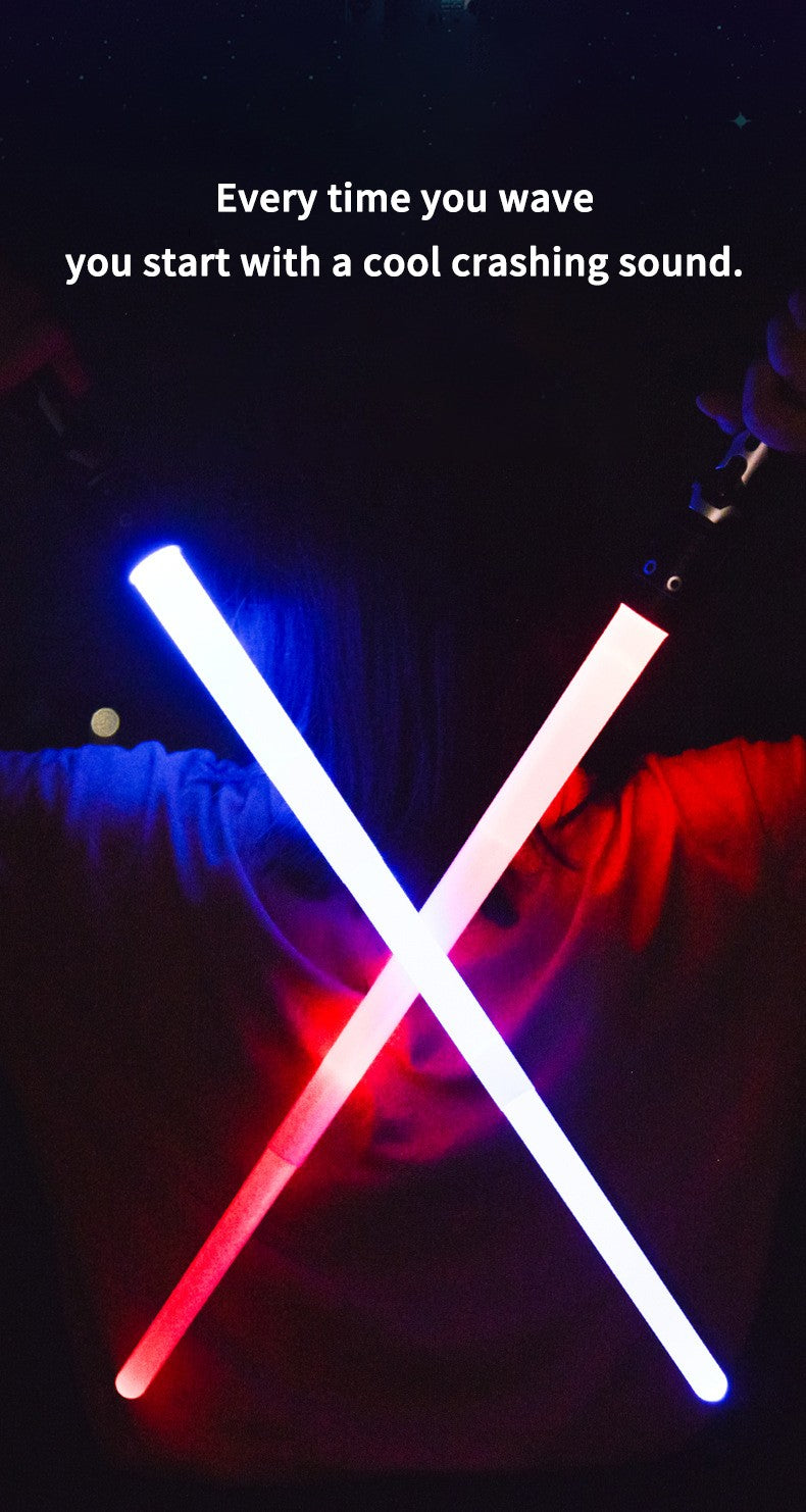 Colorful Glowing Sword Toys Laser Sword Lightsaber Red and Blue Double Saber Telescopic Music Cosplay Cool Flashing Children Toy