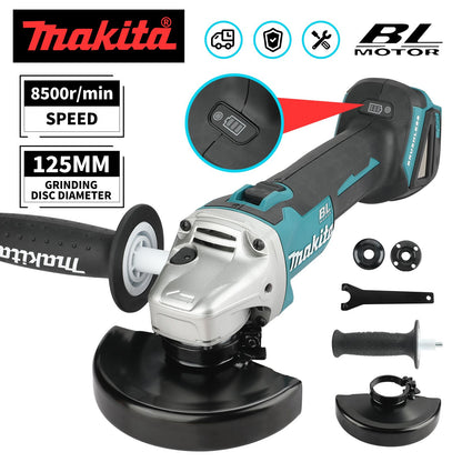 Retífica/Esmerilhadeira a Bateria Makita 18V DGA504, Disco 125mm, 6,0Ah Li-Ion - Esmerilhadeira Angular de 4-1/2" / 5", Para Desbaste de Metal e Corte de Madeira