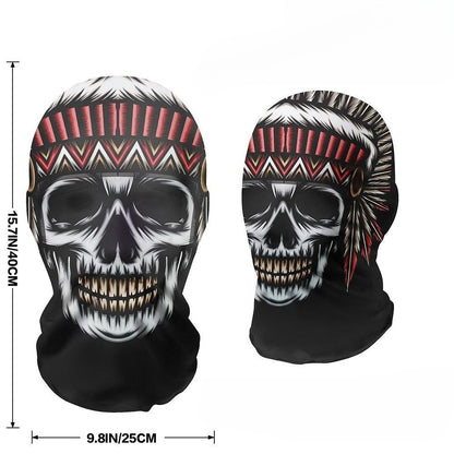 Skeleton Full Face Fashion Headgear, Breathable Mesh, Outdoor Riding, Holiday Disguise Headgear Mask