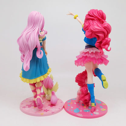 My little Pony Bishoujo Rarity Sunset Shimmer Applejack Twilight Sparkle Pinkie Pie Anime PVC Action Figure Toy Collection Doll