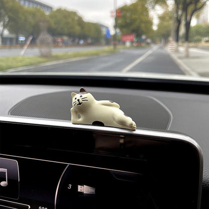 Cute Healing Kitten Ornaments For Car Dashboard Resin Cat Figure Car Interior Decorative Cat Ornament Vehicle Accessories