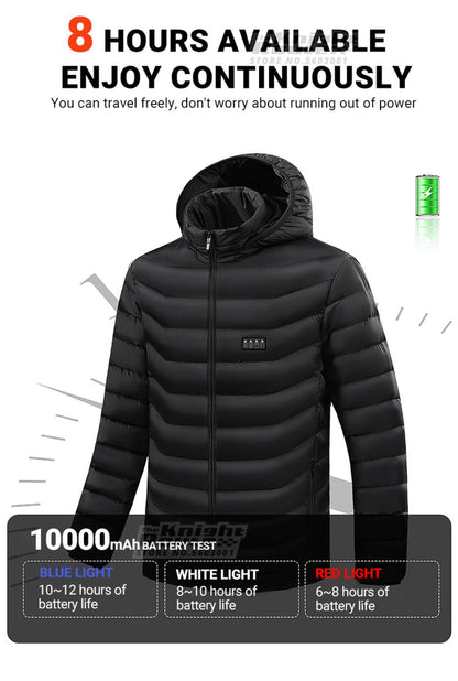 Jaqueta de Inverno Masculina Feminina com Aquecimento em 21 Áreas para Motoqueiros, Jaqueta USB com Aquecimento Elétrico, Colete Térmico para Moto, Casaco