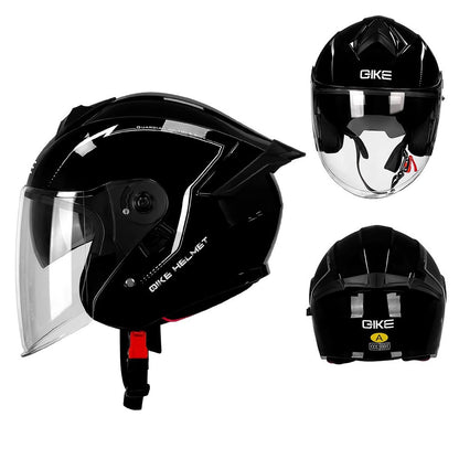Capacete de Moto Unissex Anti-Embaçante com Lente Dupla e Meio Rosto para Veículos Elétricos Equipamento de Proteção para Homens e Mulheres