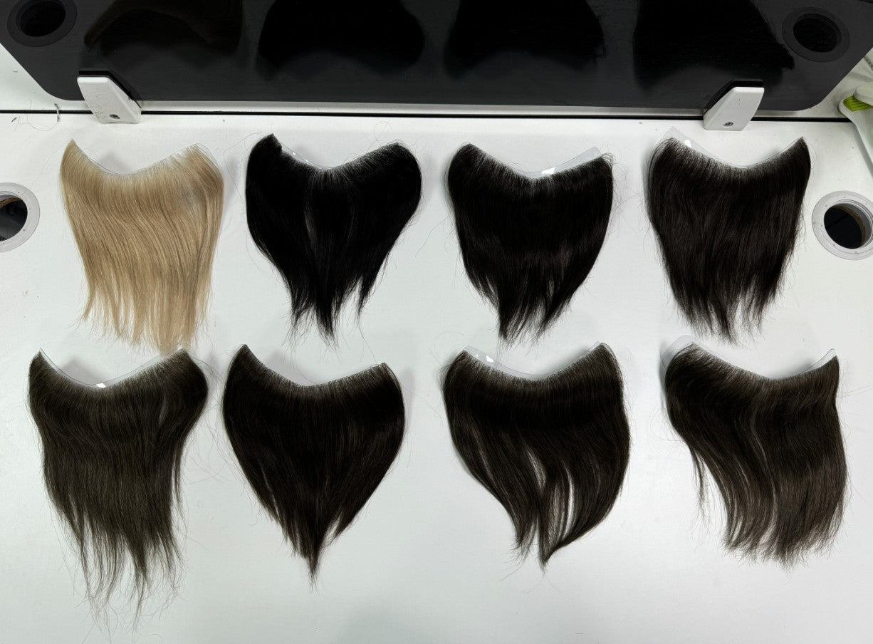 Prótese Capilar Masculina Frontal Fina de PU, com linha do cabelo natural, estilo V, em cabelo humano loiro, sistema de substituição capilar para homens