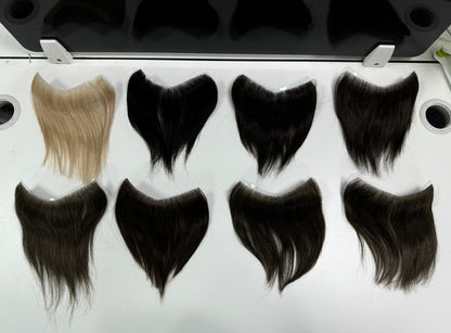 Prótese Capilar Masculina Frontal Fina de PU, com linha do cabelo natural, estilo V, em cabelo humano loiro, sistema de substituição capilar para homens