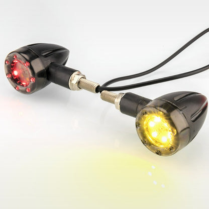 LED Motorcycle Bullet Taillight Motorcycle Turn Signal Brake Lamp Daytime Running Light Plastic Motorbike Refit Accessories