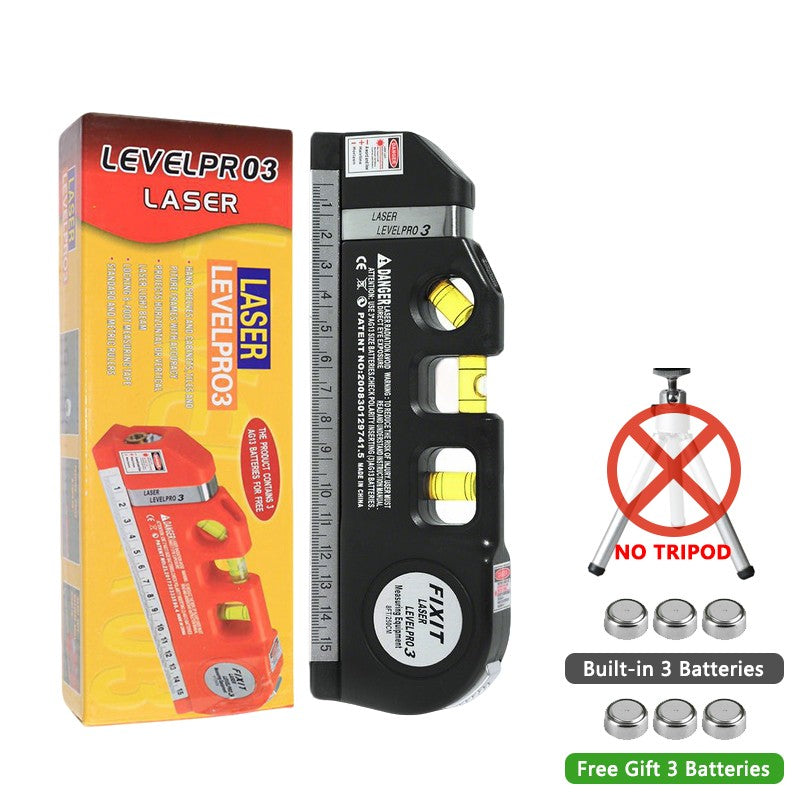 Ferramenta Niveladora a Laser, Nível a Laser Multiuso de Precisão com Tripé Opcional, Linha Transversal Padrão Ajustável a Laser 2,5m/8 pés