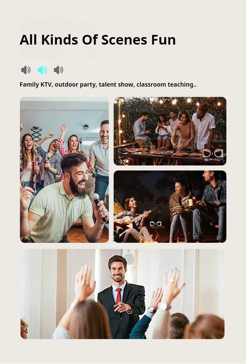 Karaokê Portátil Sem Fio Bluetooth Alto-Falante Com Microfone Máquina Subwoofer Caixa De Som Potente Música Bocina Áudio