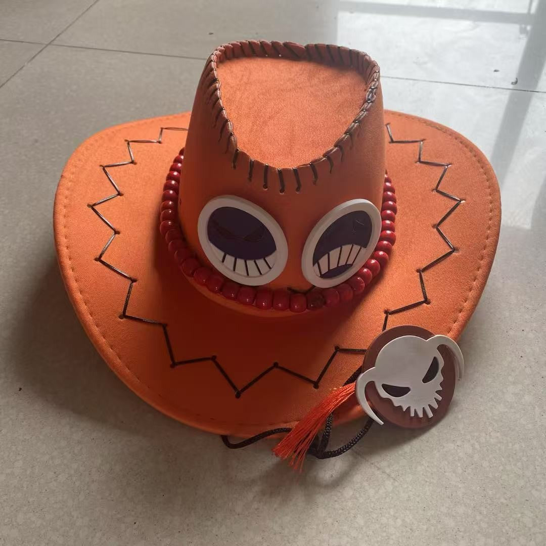 Brdwn Unisex Portgas D Ace Anime Cosplay Hats Cowboy Cap Adult Christmas Gift