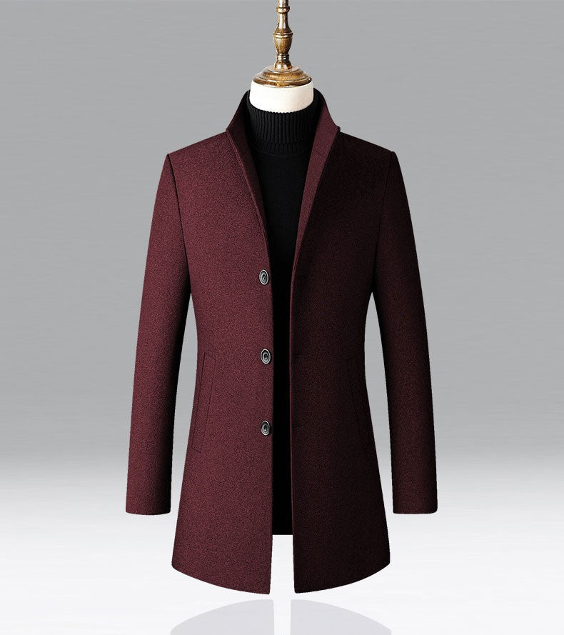 Winter Jacket Men Wool Pea Coat Oversized Overcoat Solid Business Casual Coat Men's Clothing Woollen Coats 4XL AF2011