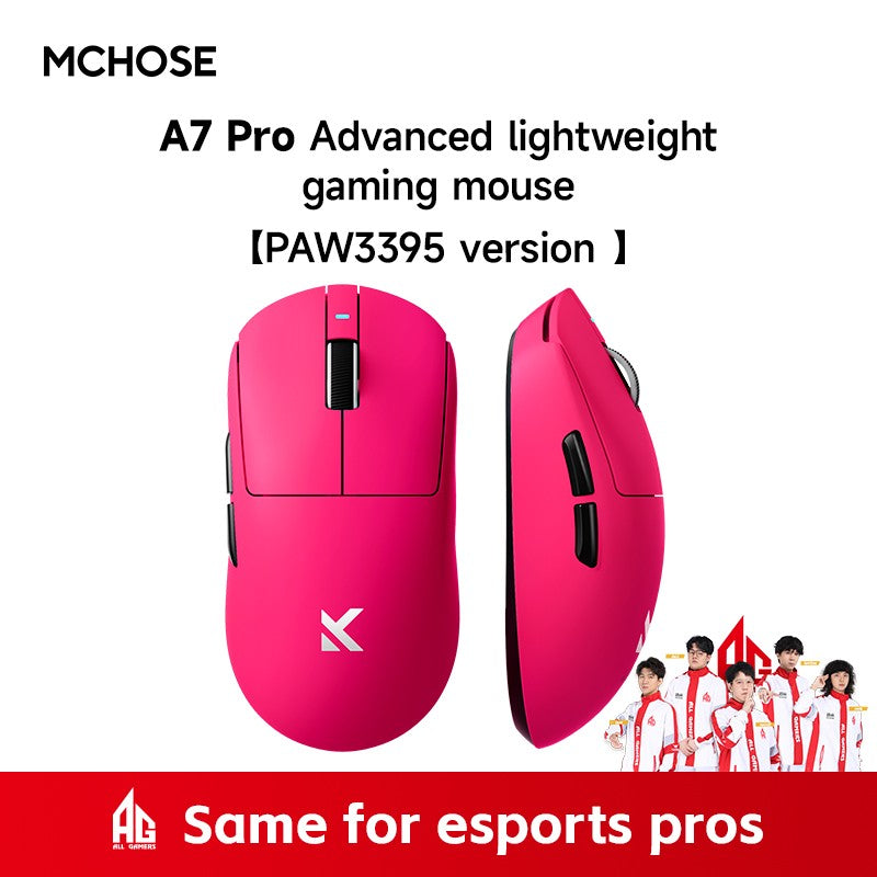 Mouse sem fio MCHOSE A7 Pro Ultra Tri-Mode para jogos E-sports PAW3950 Leve 42000dpi 8K Baixa Latência Ergonômico 500mAh