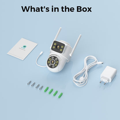 8MP 4K Wifi PTZ Camera Dual Lens Dual Screens Surveillance Camera Outdoor 2MP 4MP HD Night Vision Home Security Camera ICSEE APP