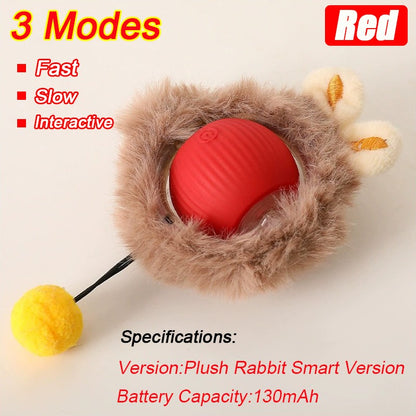 Novo Brinquedo Interativo para Gatos Bola Rolante Automática com Cauda Falsa Brinquedo Elétrico Inteligente Recarregável para Animais de Estimação Treinamento de Cães e Gatos Imita Rato