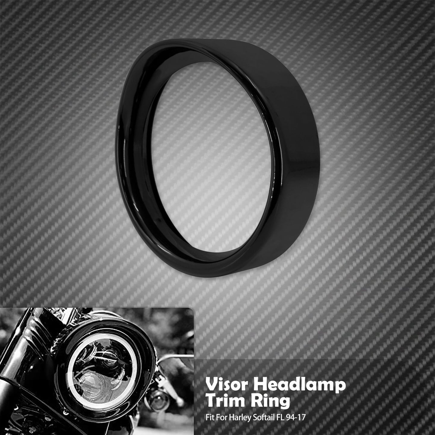 Moldura do Visor da Motocicleta Aro do Farol Anel de Acabamento Capa do Farol de LED Para Harley Softail Fat Boy FLSTC FLST FLSTFB 1994-2017 FLRT 15-Up
