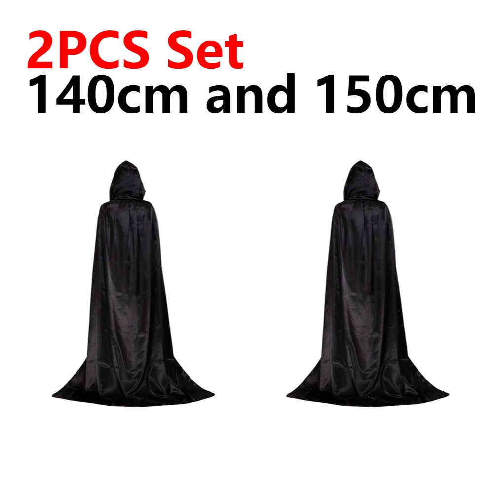 90-150cm Halloween Cloak Hooded Cape Halloween Christmas Cosplay Costume Devil Witch Vampire Cape Halloween Costumes Party Cloak