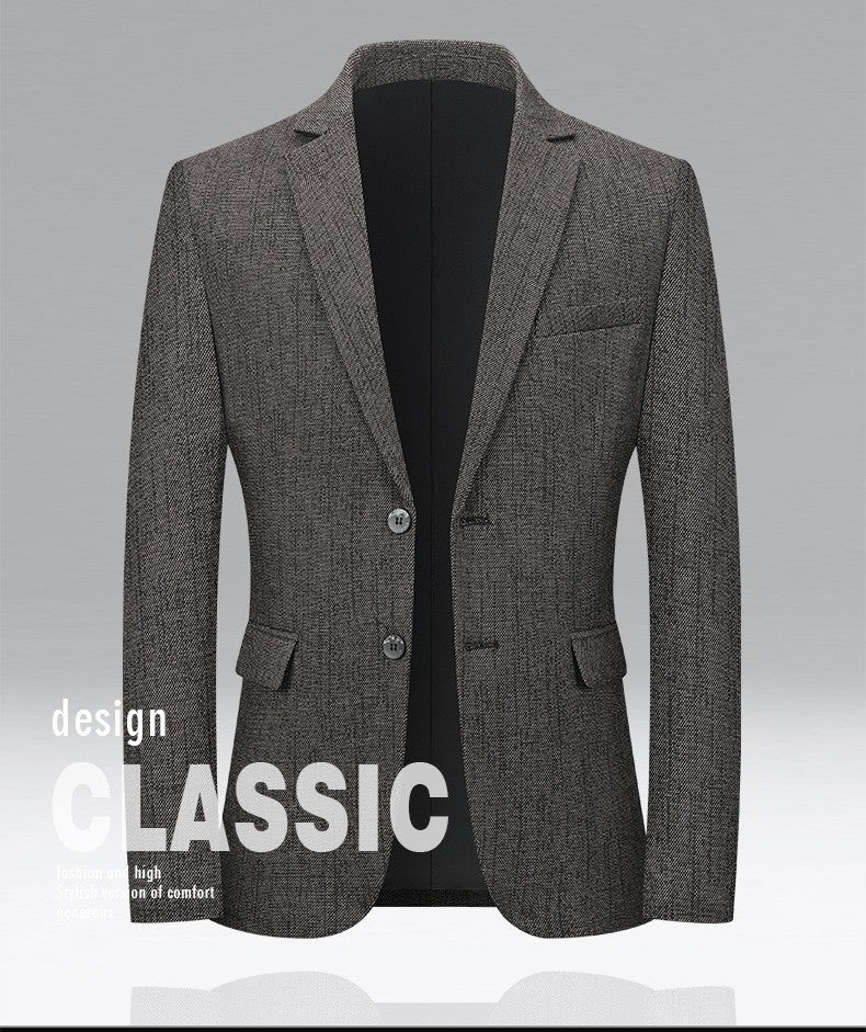 New autumn men business casual suits for middle-aged professionals Slim-fit single suit for men Father's style jacket and shirt