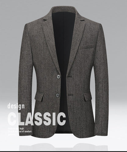 New autumn men business casual suits for middle-aged professionals Slim-fit single suit for men Father's style jacket and shirt