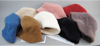Chapéu de Pele de Carneiro Shearling Partículas Chapéus Femininos Inverno Quente Clássico Luxuoso Bonés de Alta Qualidade Chapéu Feminino Moda Novo Design Chapéu de Balde