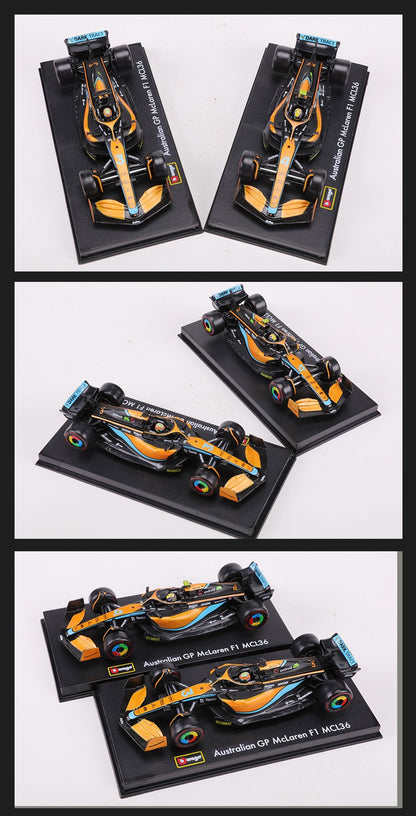 Burago 1:43 2022 McLaren MCL36 F1 Carro de Corrida N.º 3 N.º 4 Modelo de Carro em Liga