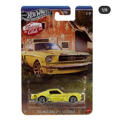 Original Hot Wheels Classic Club Mustang Porsche 911 Volkswagen Beetle Retro Alloy Car HRT81 Silver Label Die-Cast Car Model