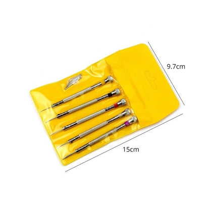 5 unidades/conjunto Chave de Fenda de Aço de 0,8-1,6 mm para Reparo de Relógios Ferramentas Portáteis para Relógios Remoção de Pulseiras com Mini Pinos Ferramentas de Relojoeiro