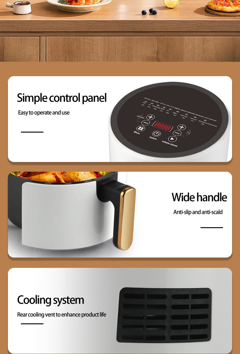 6L Large Air Fryer,Multifunction Digital Air Fryer Without Oil Electric Oven, Dehydrator, Air Fryer with LED Touch Panel