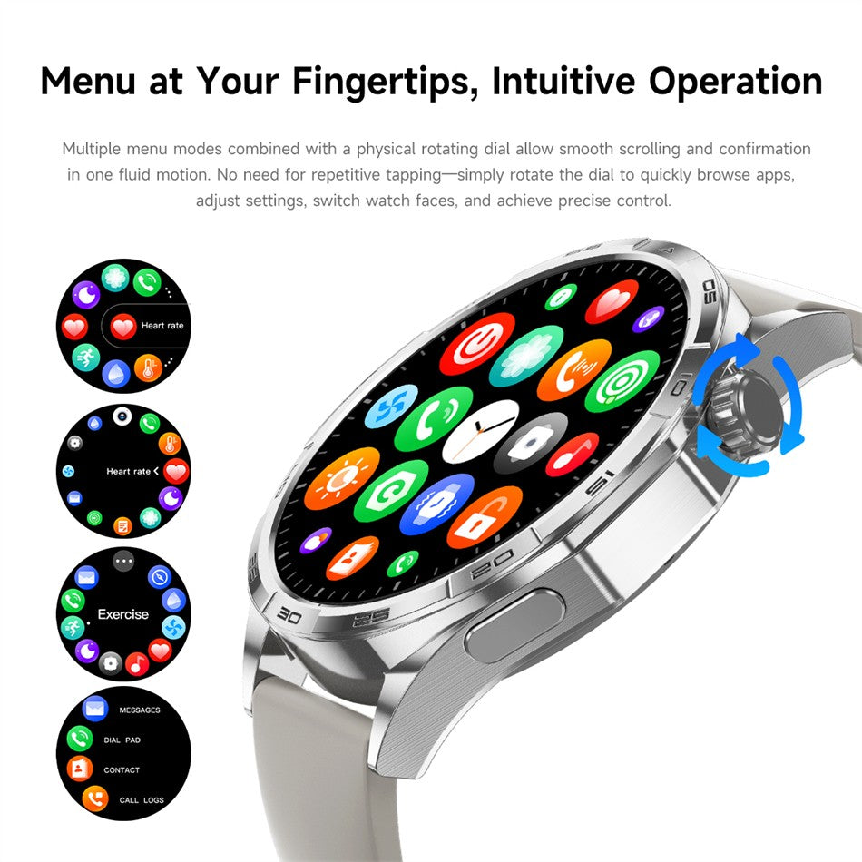 2026 Novo Relógio Fitness Original G T6 Pro Smartwatch Tela AMOLED HD de 1.50" com GPS, Monitor de Batimentos Cardíacos e Chamadas Bluetooth para Homens