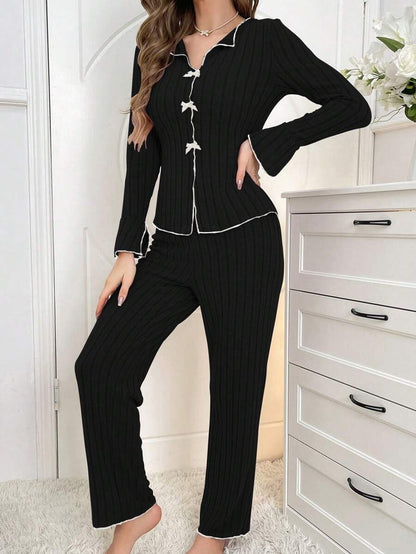 Sleepwear Women Pajama Set Woman Women's Home Clothes Trousers Sets Women's Pajamas Summer Pijama Wear Long Sleeve Sleep Lounge
