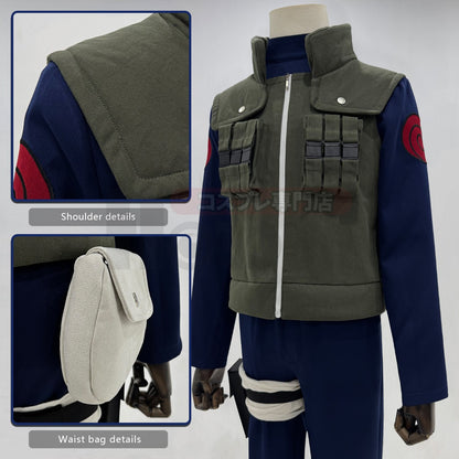 HOLOUN Anime Hatake Kakashi Cosplay Costume Vest T-shirt Pants Pouch Cos Convention Gift Halloween Christmas