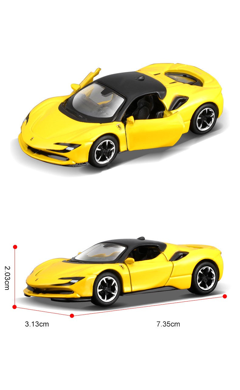 Bburago 1:64 SP1 Ferrari 812 SF90 Competizione Amarelo Liga Miniatura Ferrari Daytona SP3 Esportivo Modelo Fundido Brinquedos Personalizados