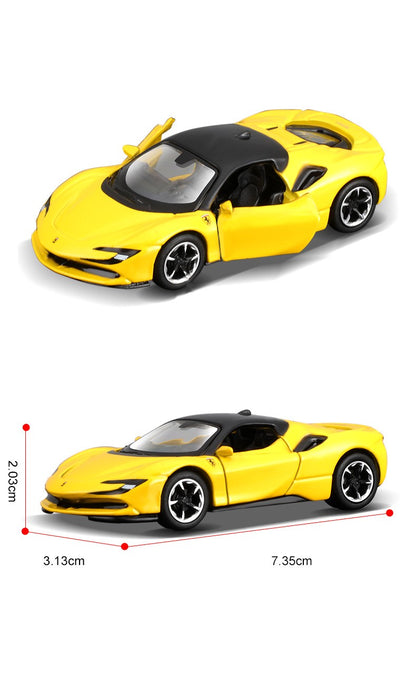 Bburago 1:64 SP1 Ferrari 812 SF90 Competizione Amarelo Liga Miniatura Ferrari Daytona SP3 Esportivo Modelo Fundido Brinquedos Personalizados