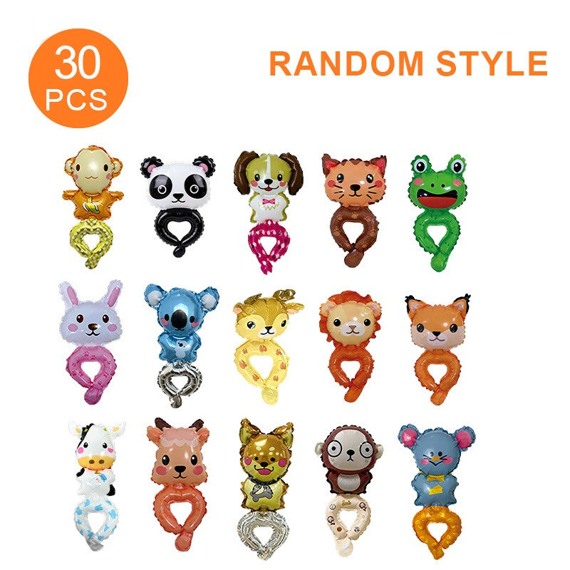 30 Animal-Shaped Wrist Balloons, Birthday Decoration Balloons, Party Decoration Balloons, Halloween Decorations, Christmas Decorations, Event Decoration Balloons, Cute Cartoon Toy Balloons, Birthday Gifts, Various Cartoon Animal Designs