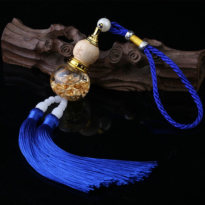 Car Glass Bottle Gourd Pendant Gold Foil Bottom Double Spike Gourd Pendant Car Interior Accessories Car Pendant Pendant