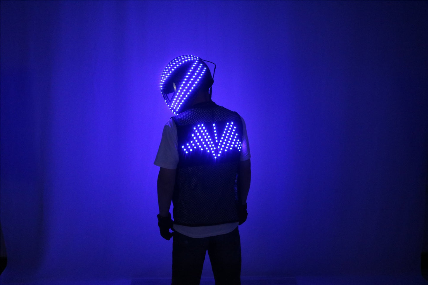 LED Robot Suit Stage Dance Costumes, Light Up Jacket, Strobe Luminous Clothing, Christmas and Halloween Party