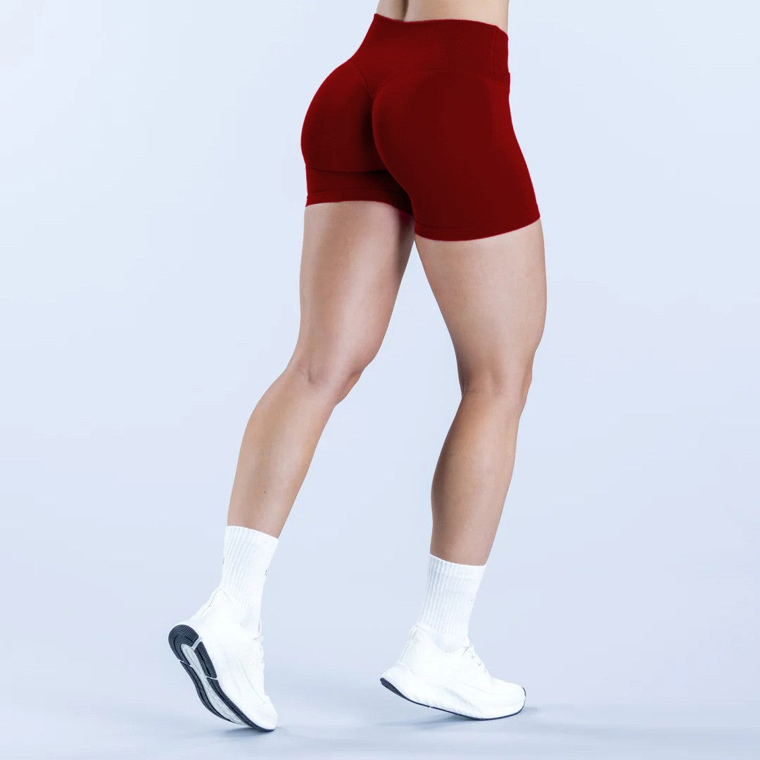 D LOGO Stitching Cross V Waist Seamless Outdoor Sports Yoga Shorts