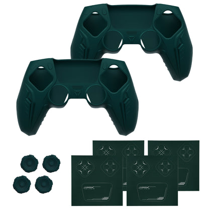 PlayVital Silicone Grip Case for PS5 Controller - Futuristic CyberMech Design Cover Compatible with PS5 Official Charging Dock
