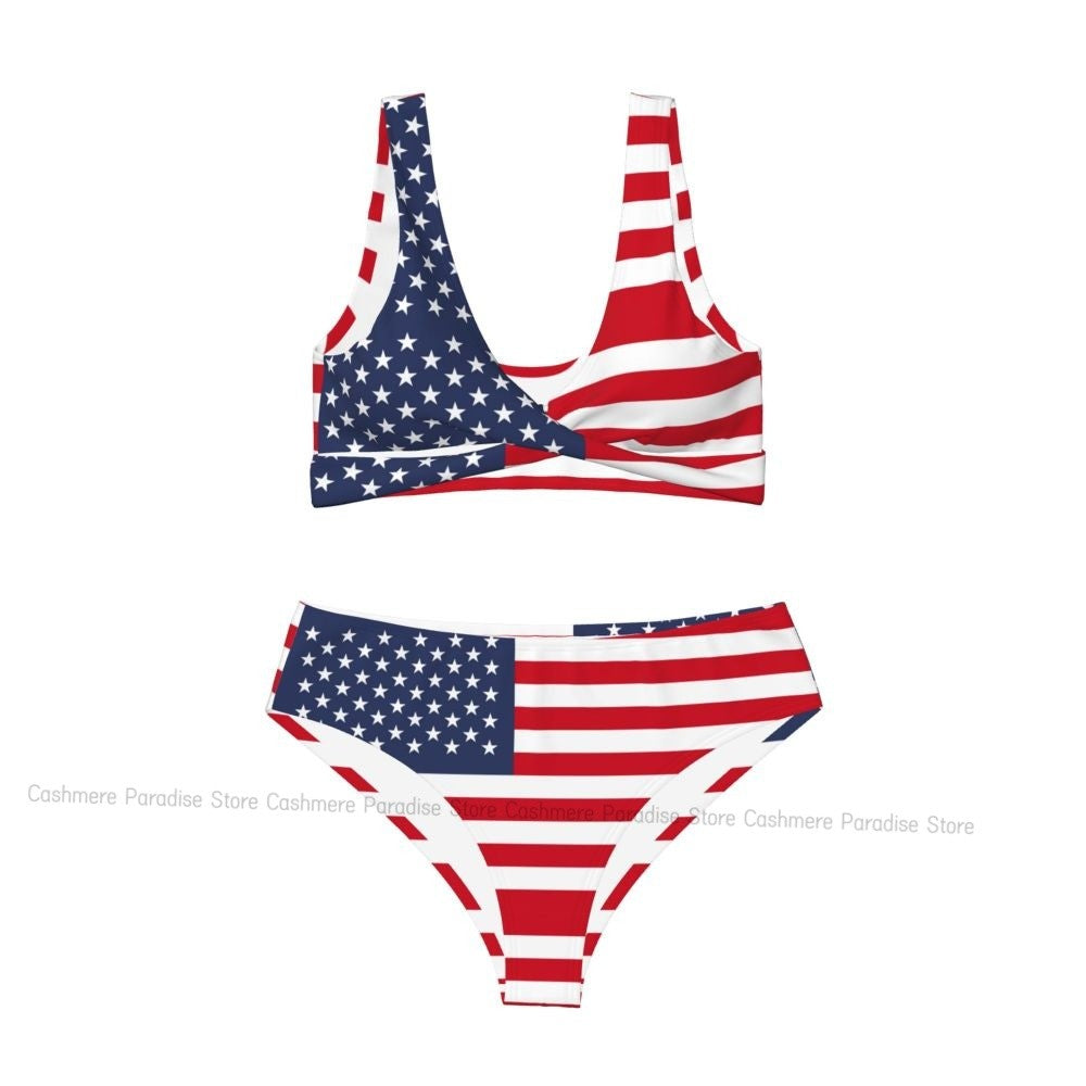 Usa Flag Women Bikini Set Swimsuit Push Up Female Swimwear Bathing Suit