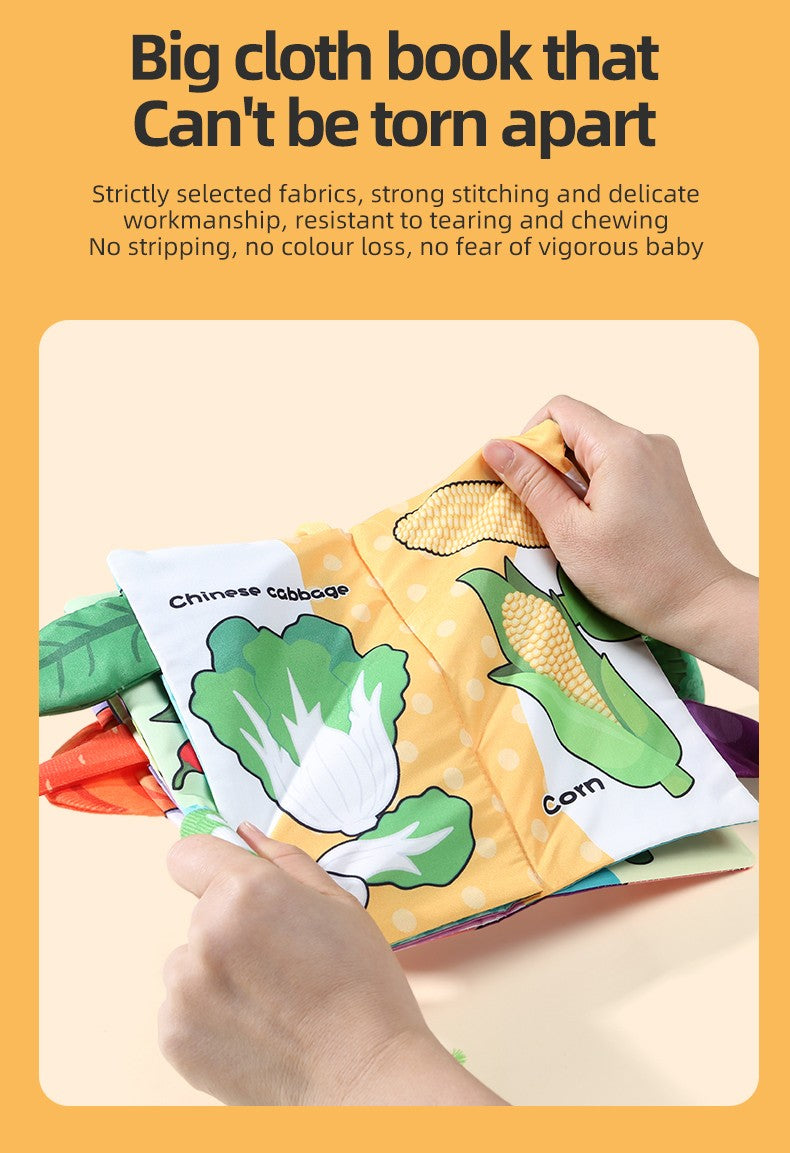 Baby Cloth Book 6-page 0-3 Year Old Infant Early Education Toys Vegetable Enlightenment Cognition Cloth Book Baby Toys