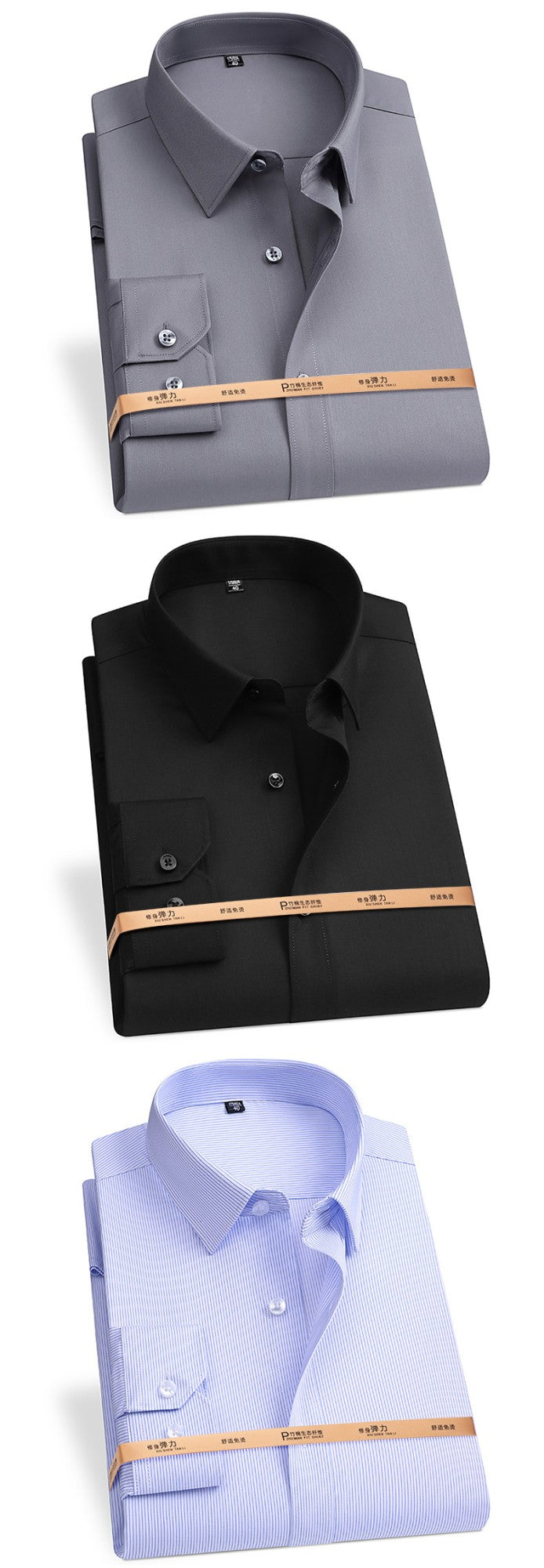 Plus Size 8XL 7XL 6XL 5XL Mens Business Shirts Spring Long Sleeve Bamboo Fiber Solid Free Care Soft Formal Interview Blue Clothe