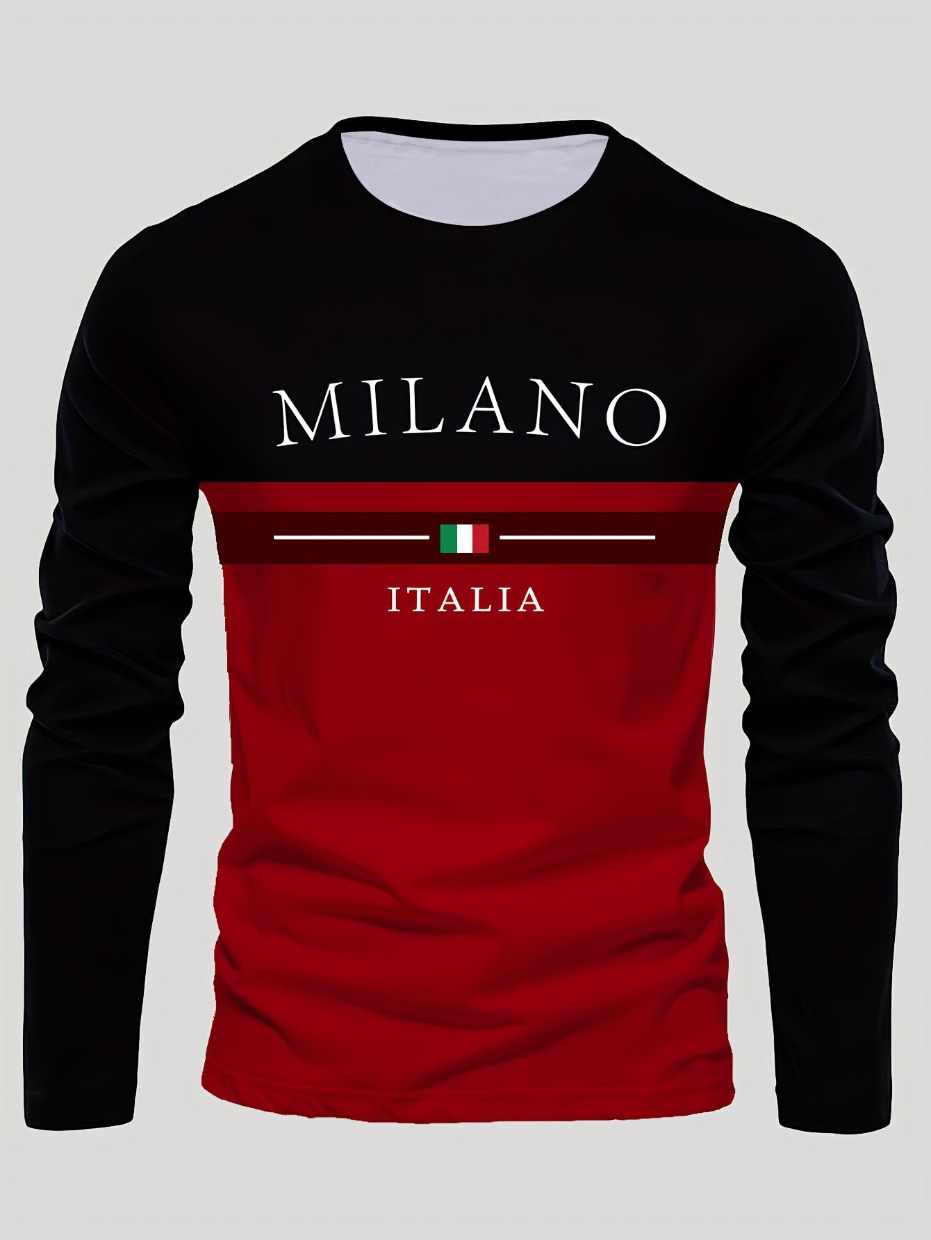 Men's Outdoor Leisure Sports Long Sleeve T-Shirt Crew Neck Autumn Bottom Shirt Machine Washable Versatile Fashion