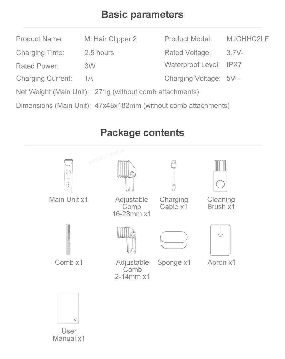 XIAOMI Mijia Hair Clipper 2 Men Sideburns Electric Shaver Wireless Hair Cutting Trimmer Barber Cutter