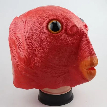 Halloween Green Fish Head Red Fish Head Funny Cosplay Costume Mask Adult Carnival Party Fish Head Mask April Fool's Day Headdres