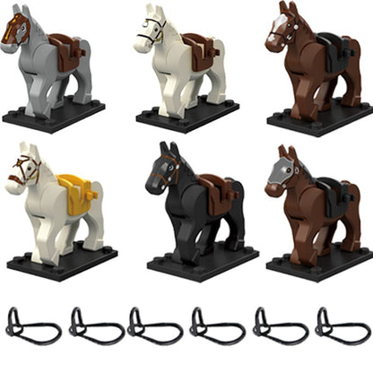 Blocos de Montar Zoológico Medieval Acessórios de Personagens Montarias Animais Cervos Elefantes Camelos Lobos Cavalos de Guerra Tijolos Brinquedos Presentes K080