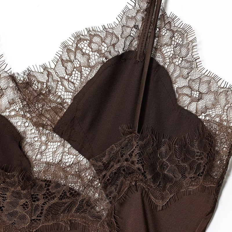 HXAO Female Lace Dress Sleeveless Slip Short Dresses Women Summer Asymmetric Elegant Night Dresses Backless Sexy Evening Dress