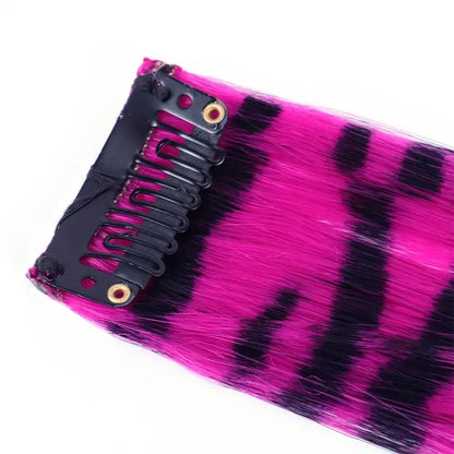 Extensão de Cabelo Sintético LUPU Pena Colorida Fake Hair Clip Em Uma Peça Para Mulheres Cosplay Festa Estilo Y2K