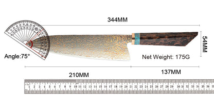 Amber VG10 Damascus Steel Kitchen Knife Set with Resin Handle, Damascus Chef Knife Set, Latest Styles, 37Layers, VG10