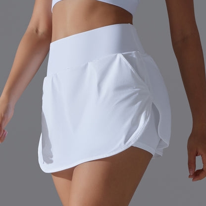 Sports Yoga Skirt Women 2 in 1 Badminton Tennis Skirt With Shorts High Waist Breathable Sweat Skirt Athletic Fitness Golf Skorts